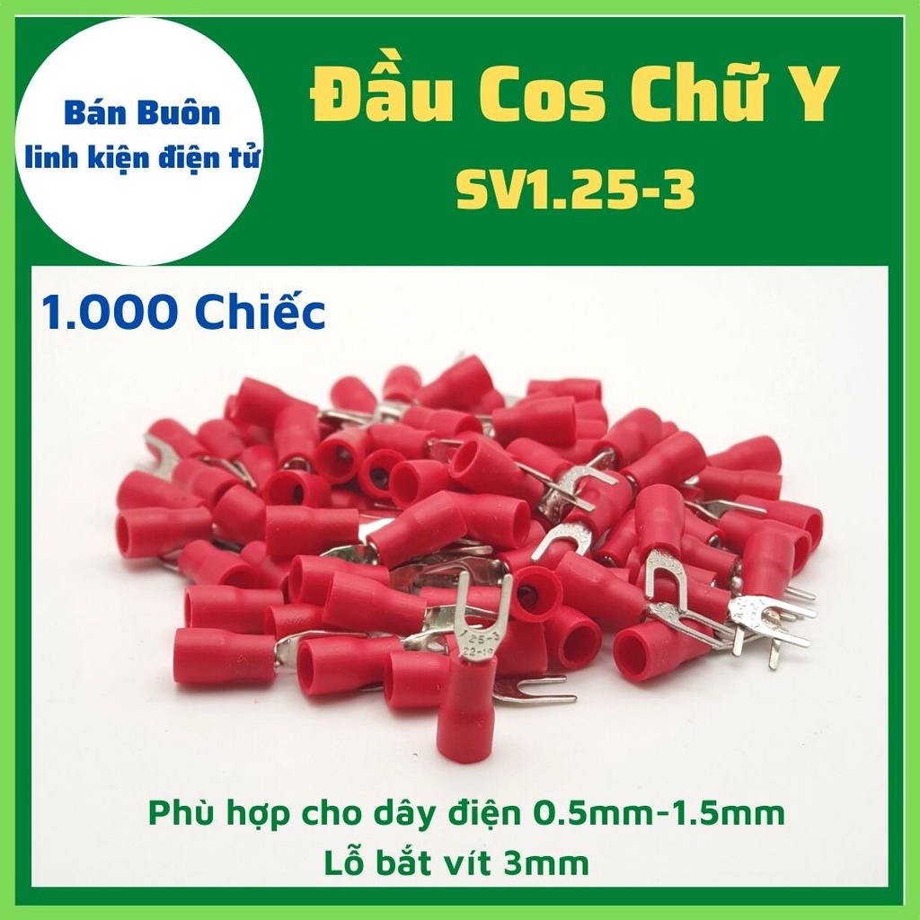 Đầu cos chữ y sv1.25-3, cos chẻ, cosy, sv1.25-3, cos càng cua, cos y trần