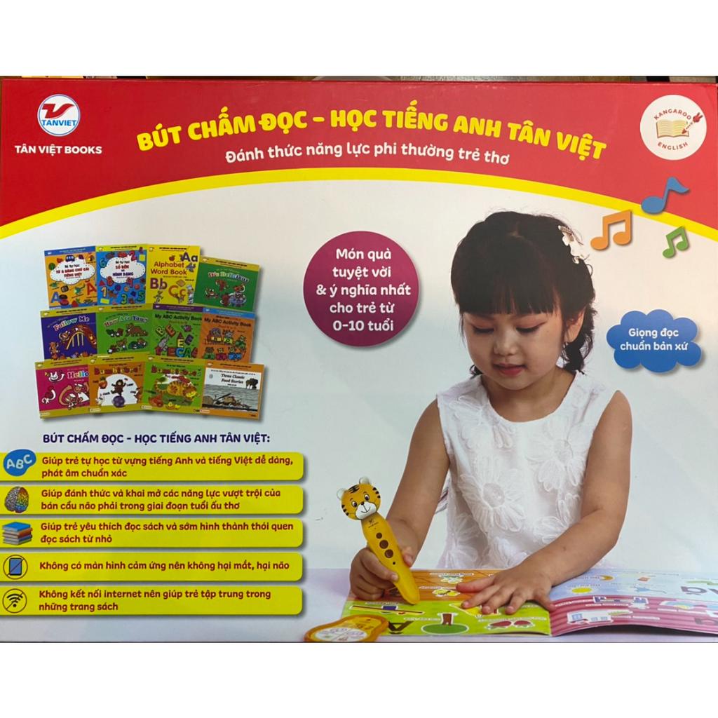 Sách - Bút chấm đọc - Học tiếng Anh Tân Việt - Đánh thức năng lực phi thường trẻ thơ. tặng kèm 5 tranh cát