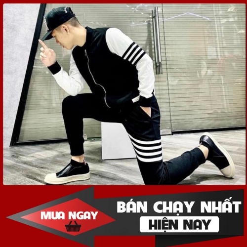 Sét Đồ Bộ Thể Thao, Bộ Thể Thao Nam Thu Đông Phối 3 vạch, Kiểu Dáng Trẻ Trung Mặc Rất Gọn Người