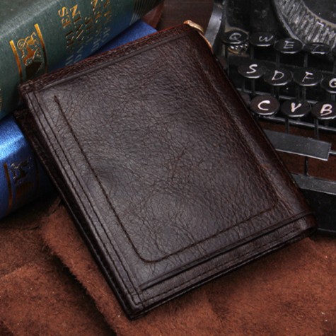 2022 Contac N1222 - Bảo Hành 2 Năm - Bóp Ví Đứng Da Ngựa Điên Men Wallet Genuine Bò - Nam Nữ