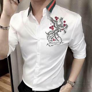 Áo sơ mi nam không nhăn in phụng TEEMO STORE