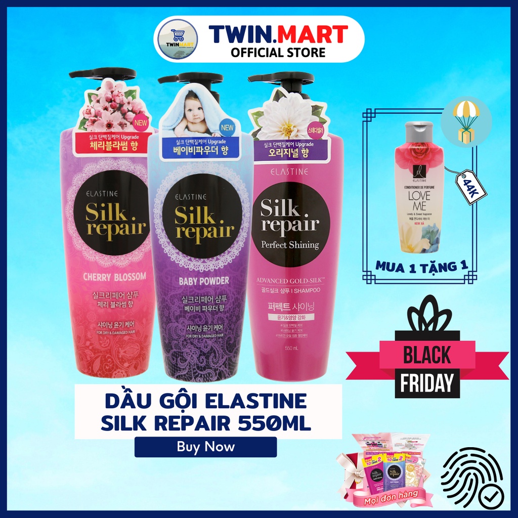 [ĐƠN 299K TẶNG SỮA TẮM 36K] Dầu gội Elastine Silk Repair 120ml nhập khẩu Hàn Quốc - chai mini du lịch