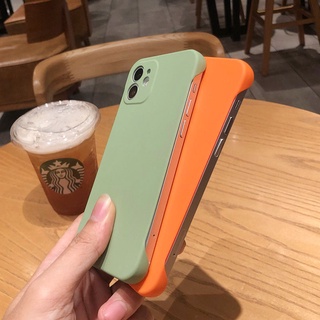 Ốp Điện Thoại Cứng Mặt Nhám Không Viền Thời Trang Mới Cho iPhone13 12 / 11pro max X xr 8plus