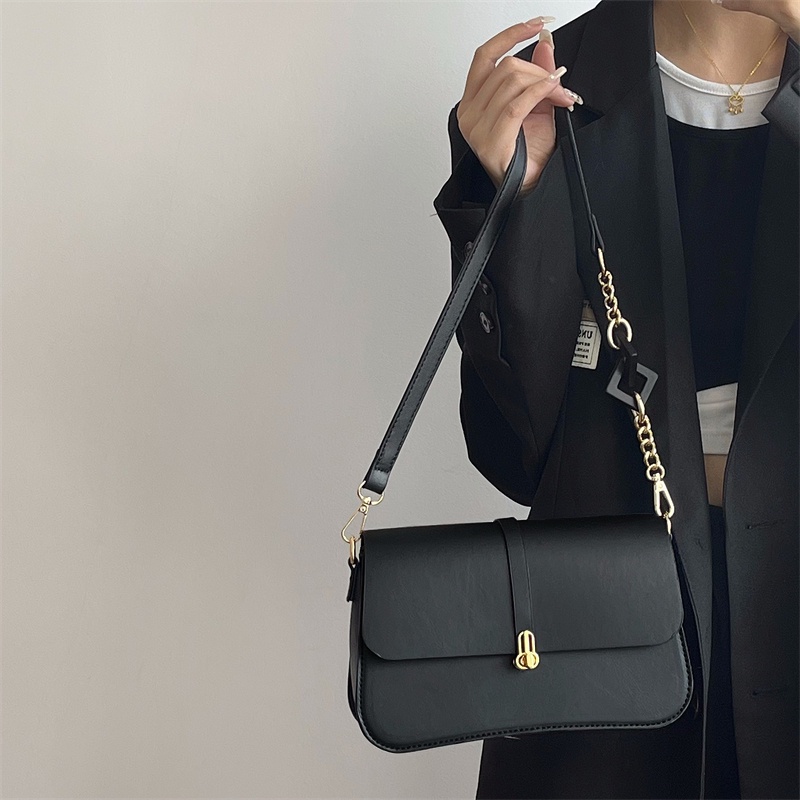 Túi Xách Đeo Vai Hình Vuông Cỡ Nhỏ Phối Dây Đeo Sợi Xích Phong Cách Cổ Điển Thời Trang Cao Cấp Cho Nữ