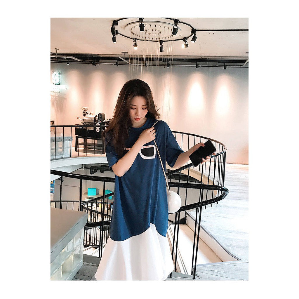 V2 Váy Suông Phong Cách Hàn Quốc Họa Tiết Kính Mắt Trẻ Trung Chất Cotton | BigBuy360 - bigbuy360.vn