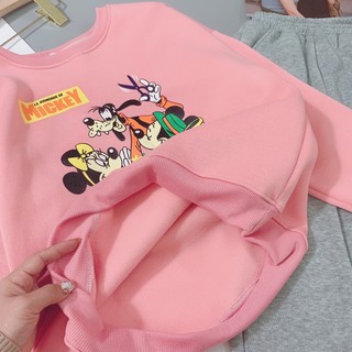 bộ nỉ nữ hồng (set vest)