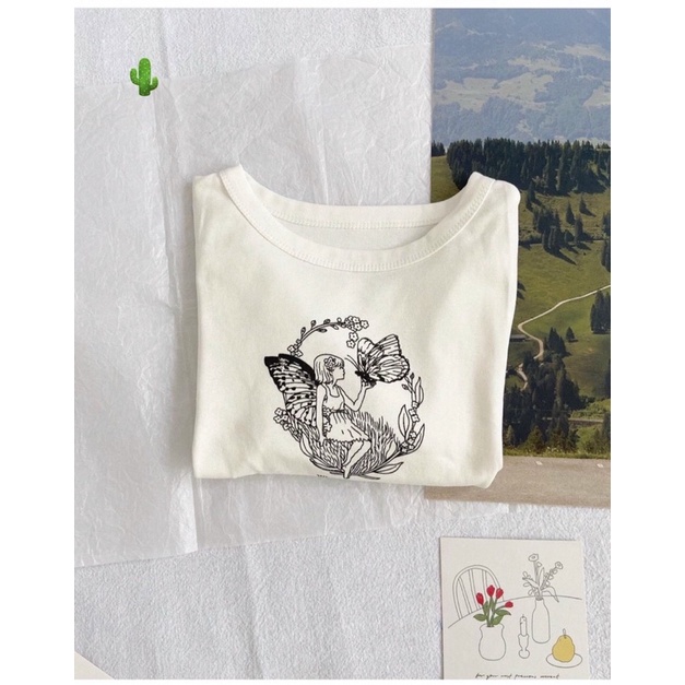 Áo thun croptop hoạ tiết in sắc xảo PC alohashop91