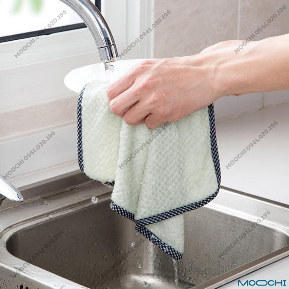Khăn lau tay nhà bếp đa năng, khăn lau bát đĩa dụng cụ nhà bếp có móc treo tiện lợi