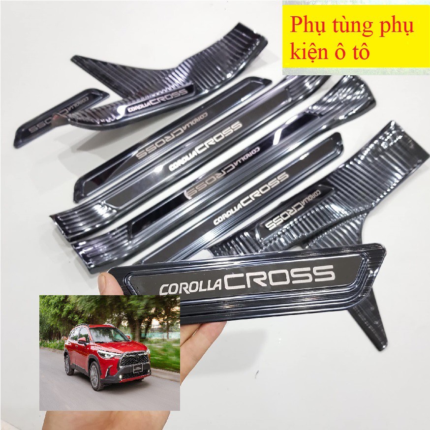 Ốp Chân Carbon Toyota Cross Ốp Chân Trong Ngoài Toyota Corolla Cross Carbon Cao Cấp