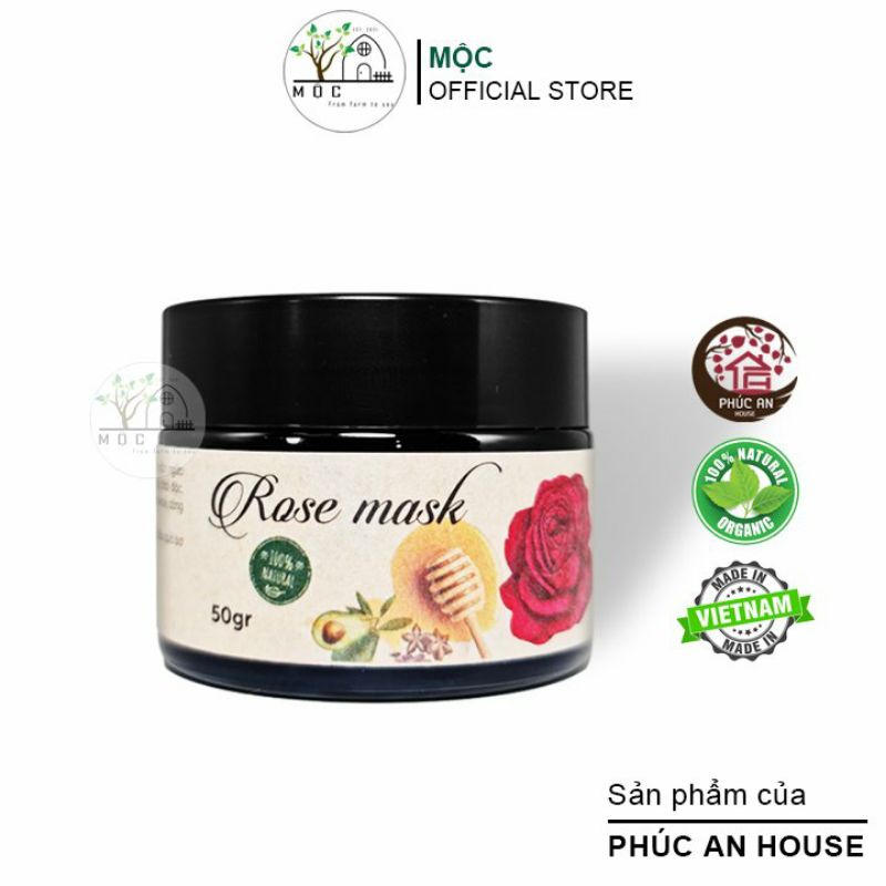 Mặt nạ hoa hồng Phúc An House, mặt nạ hoa hồng hữu cơ, mặt nạ organic, mặt nạ hữu cơ, Rose Mask MASK-001