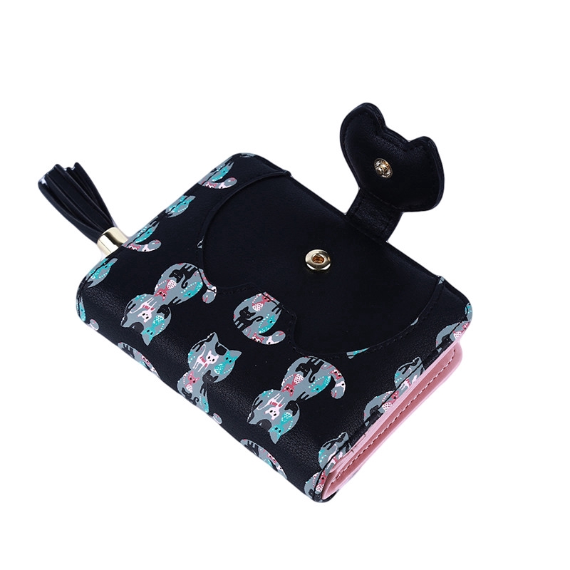 Ví nữ da PU in hình mèo dễ thương