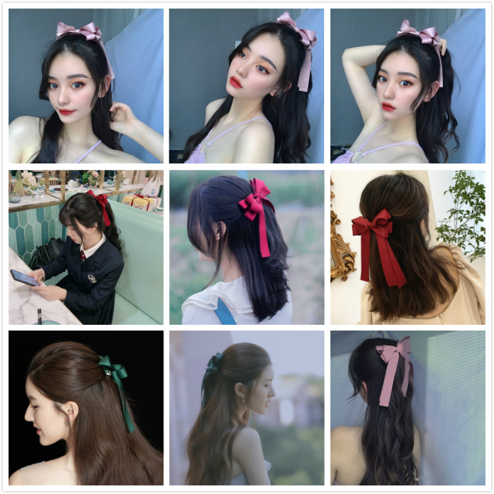 Kẹp Tóc Nơ Phong Cách Lolita Hàn Quốc Với 4 Màu Tùy Chọn