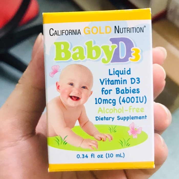 VITAMIN D3 TRẺ EM | California Gold Nutrition Baby Vitamin D3 Liquid  - Chính Hãng Muscle Fitness
