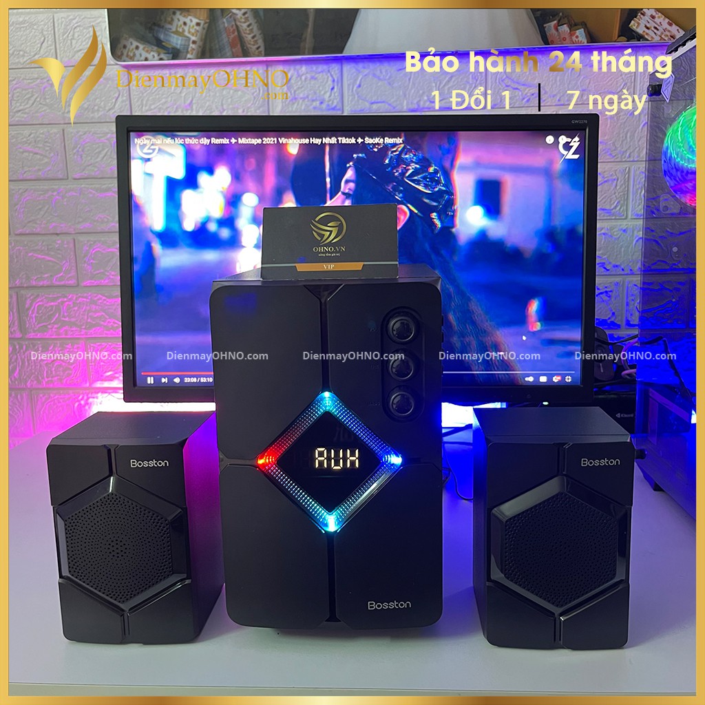 Loa Máy Tính Bluetooth Bosston T1800 Chính Hãng Loa Laptop Máy Vi Tính Để Bàn Nghe Nhạc Siêu Bass LED RGB -ĐIỆN MÁY OHNO