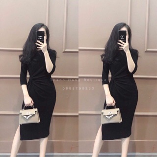 Váy body nhũ xoắn eo