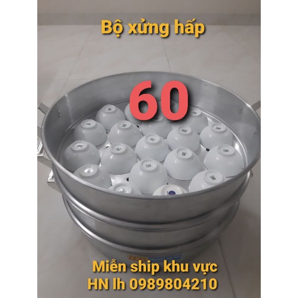 (FREE SHIP 0 Đ TOÀN QUỐC)Bộ xửng hấp nhôm Mạnh Hùng 3 tầng size 60 ,bộ xửng hấp bánh 3 tầng 60,xửng 