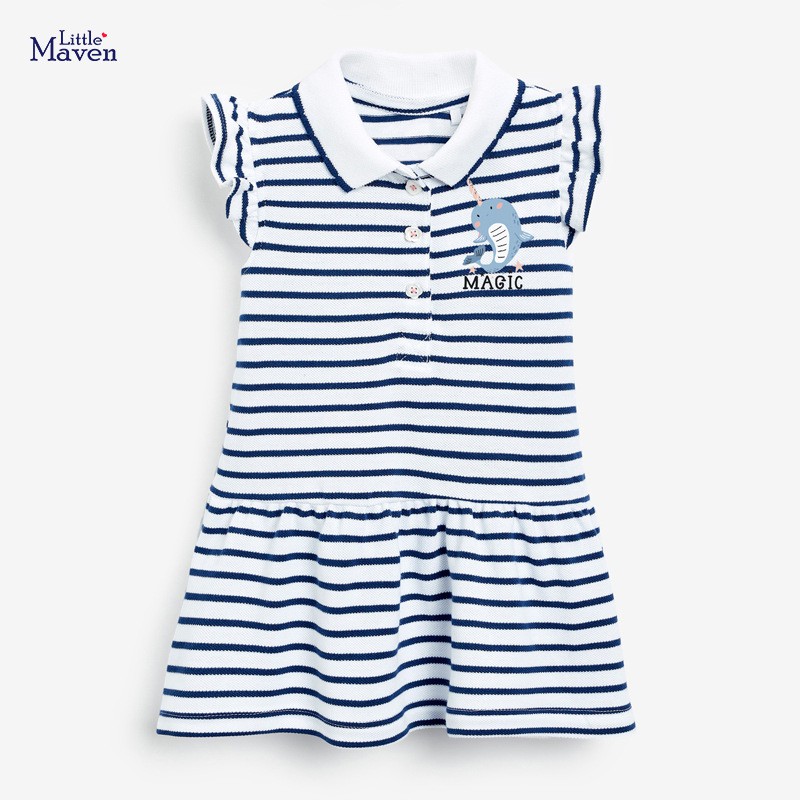 Little Maven Váy trẻ em Mùa hè phong cách Âu Mỹ đuôi cá đủ size 2-7T