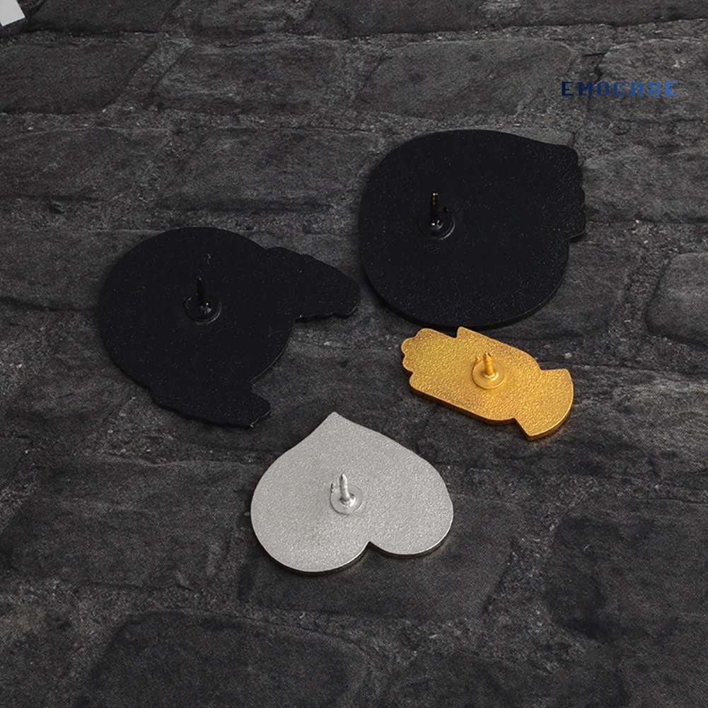 Trâm Cài Áo Hình Đầu Lâu / Trái Tim / Bàn Tay Chất Liệu Da Denim Phong Cách Halloween