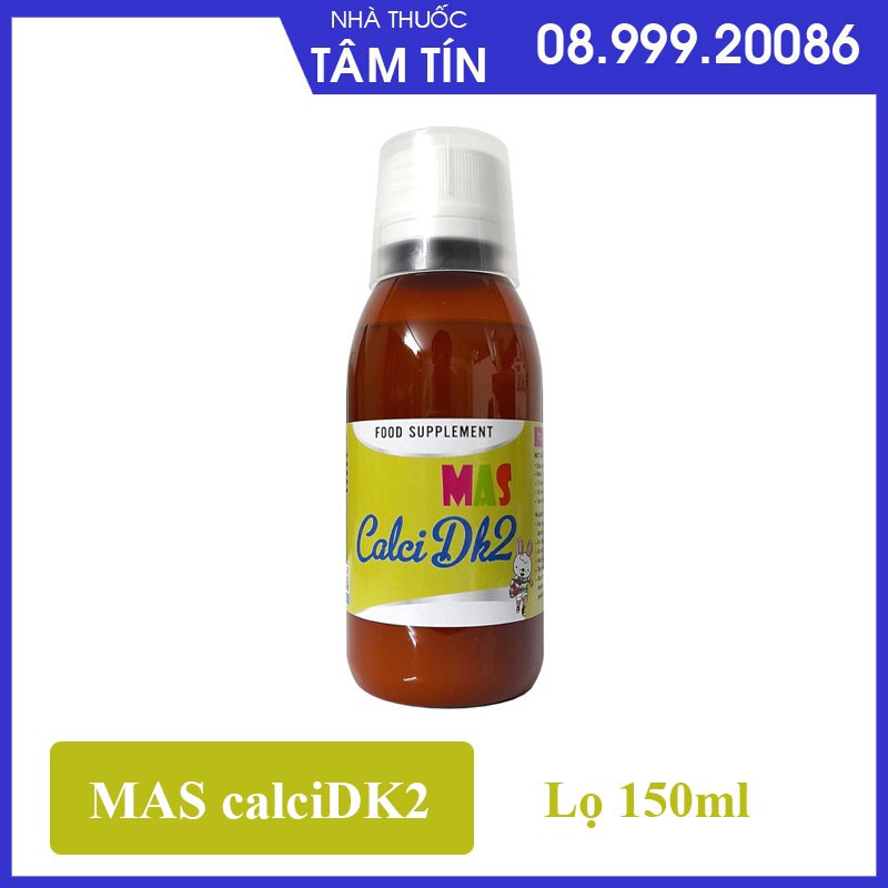 [CHÍNH HÃNG ] MAS CALCI DK2 BỔ SUNG CANXI, VITAMIN D3 K2, KẼM, MAGIE GIÚP PHÁT TRIỂN CHIỀU CAO