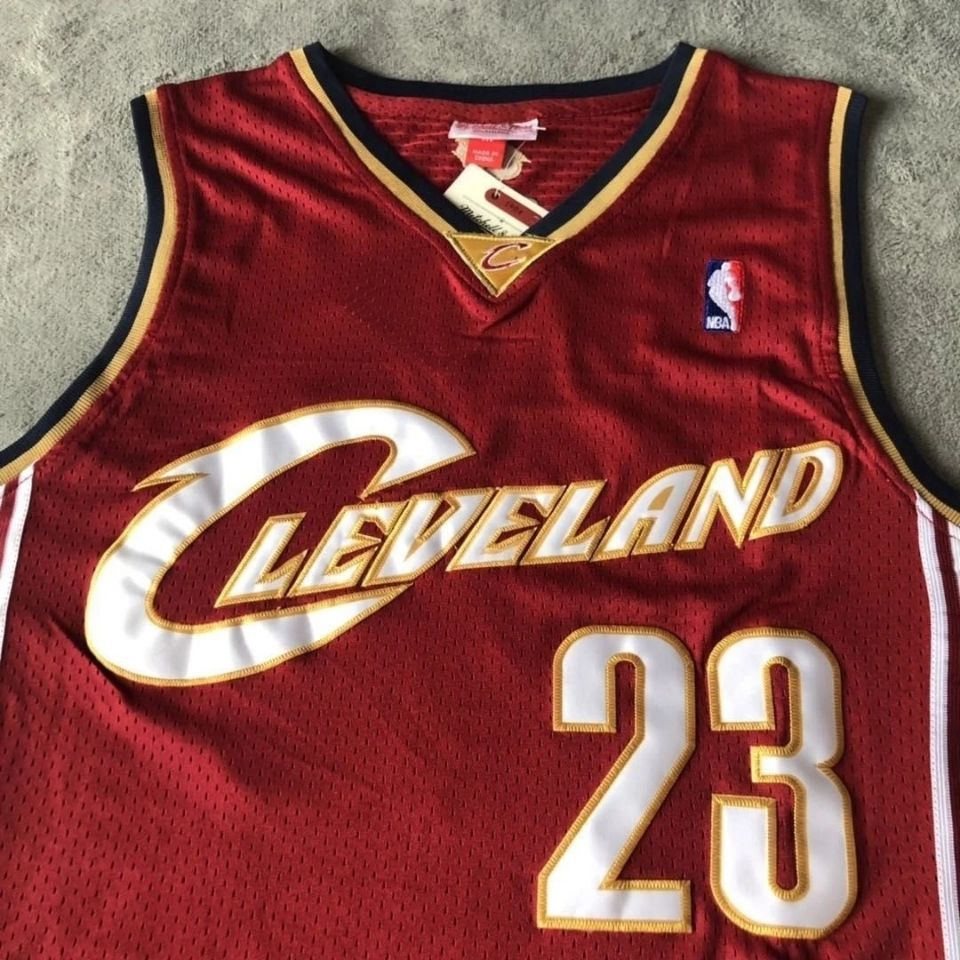 Các Hiệp sĩ không. Áo Đồng Phục Bóng Rổ Phối Lưới Thêu Họa Tiết 23 James Jersey Maroon Phong Cách Retro