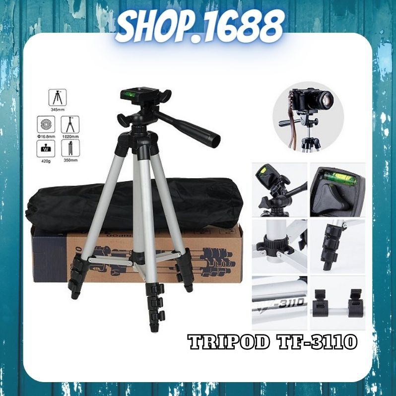 Gậy chụp ảnh 3 chân tripod tf - 3110 ,gắn máy ảnh, điện thoại chụp hình tự sướng selfie gấp gọn tiện lợi - shop1688