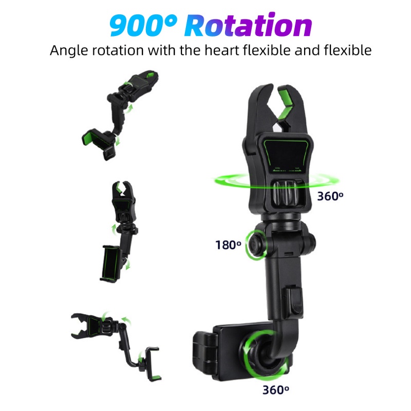 Giá đỡ điện thoại Hdoorlink có thể xoay đa 360 độ tùy chỉnh đa năng gắn gương chiếu hậu xe hơi tiện lợi