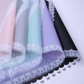 Giấy gói hoa họa tiết viền ren giấy bó hoa viền ren bóng mờ phong cách hàn quốc tập 20 tờ