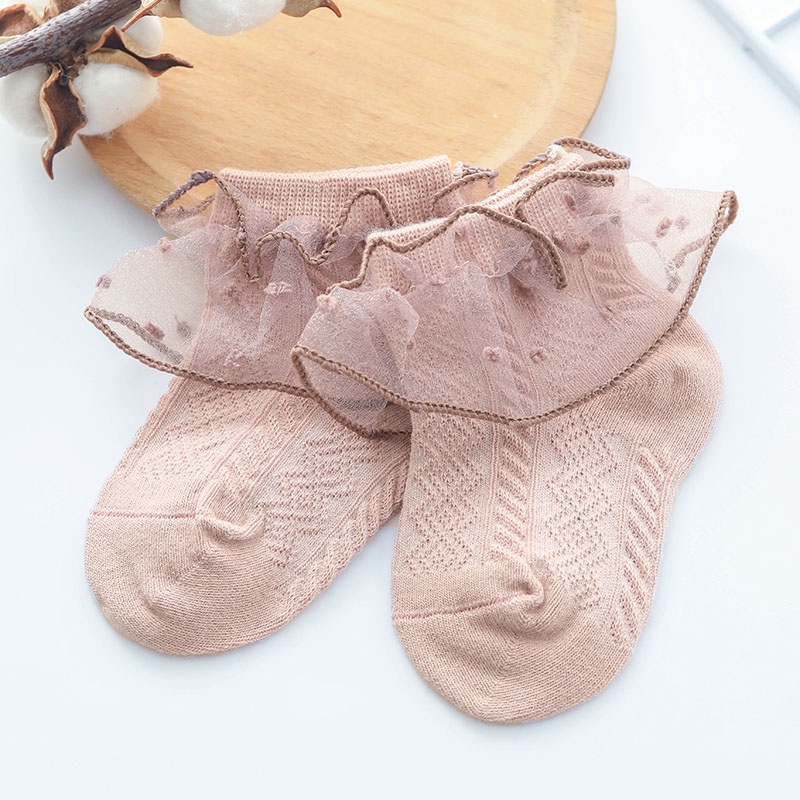 Vớ mềm phối ren thoáng khí thời trang mùa hè cho bé gái