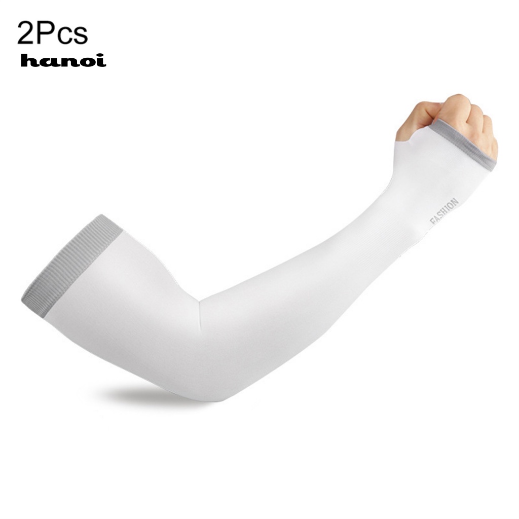 Ống Tay Áo Dài Màu Trơn Chống Tia UV Khi Đi Xe Đạp Cho Nam Và Nữ