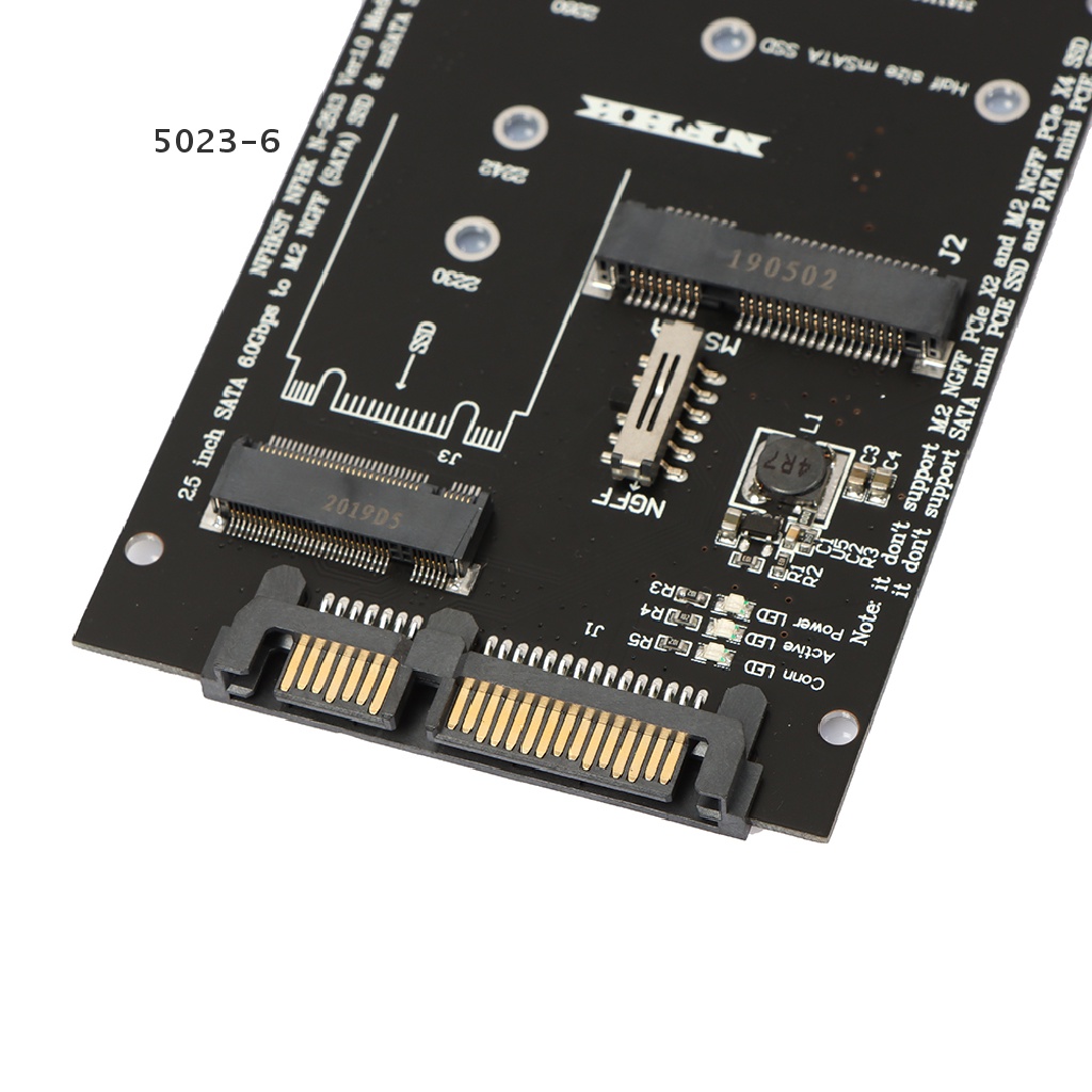 Thẻ chuyển đổi 5023-6 M.2 NGFF MSATA SSD sang SATA 3.0 2 trong 1 dành cho máy tính để bàn máy tính xách tay 5023-6