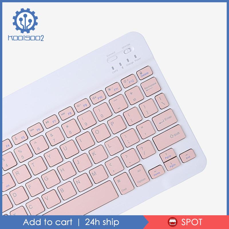 Bàn Phím Bluetooth 10-inch Koolsoo2 Màu Hồng Tiện Dụng Cho Máy Tính Bảng / Laptop / Máy Tính Để Bàn / Notebook