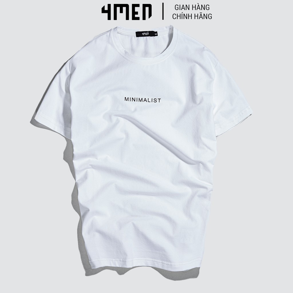 Áo thun nam cổ tròn 4MEN AT029 ngắn tay, in chữ MINIMALIST, vải thun cotton cao cấp đẹp dày dặn, thoáng mát | BigBuy360 - bigbuy360.vn