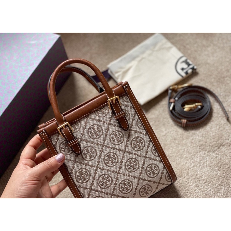 Túi tote mini đeo chéo thương hiệu thời trang cao cấp Tory Burch da thật nhập khẩu