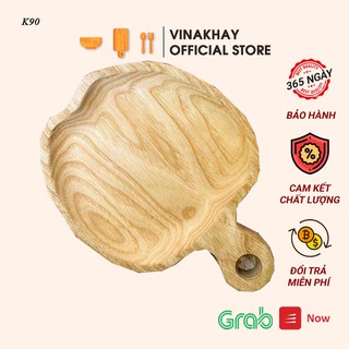 Khay gỗ decor Vinakhay gỗ tần bì - Khay gỗ đựng đồ ăn hình táo trang trí siêu xinh K90