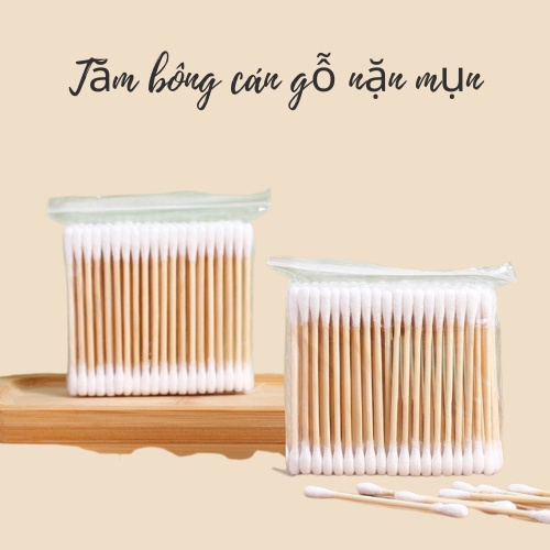 Lẻ 1 Gói Bông Tăm Gỗ 100 Cái Spa TMV