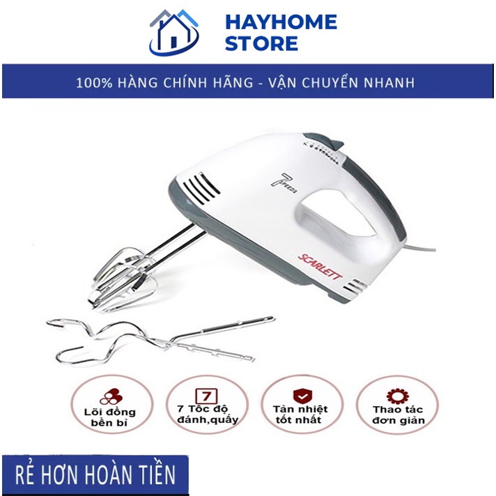 Máy Đánh Trứng Cầm Tay 7 Tốc Độ Công Suất 180W