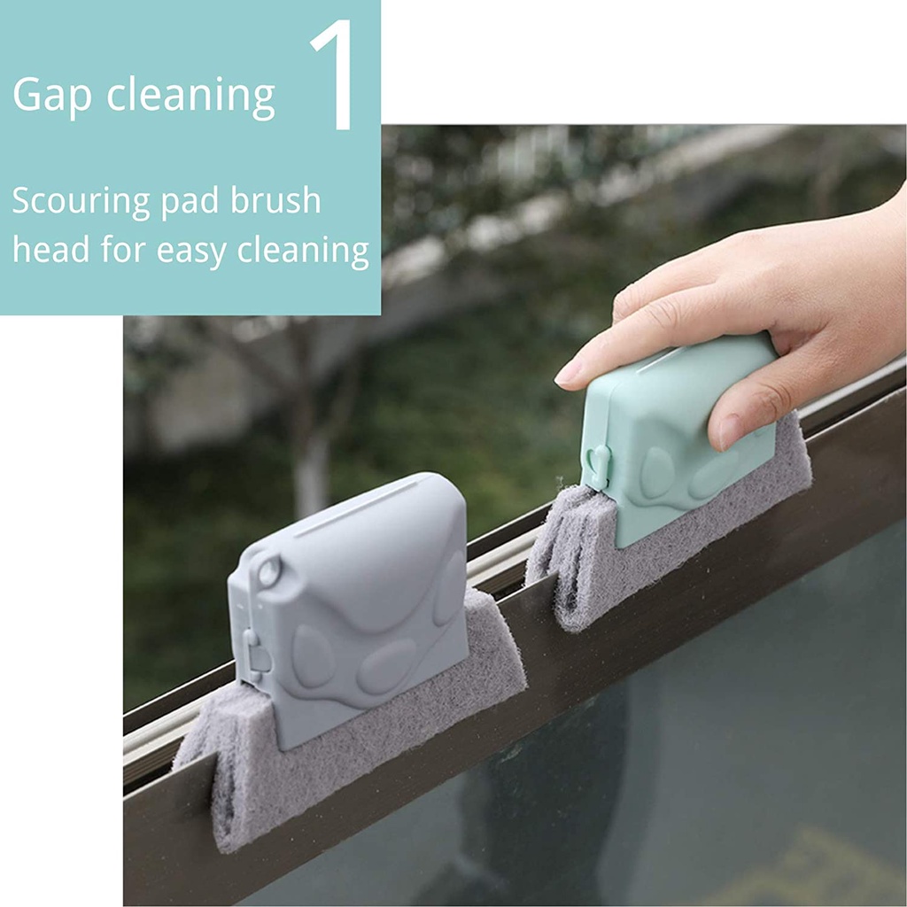 Bàn chải vệ sinh rãnh cửa sổ/ cửa ra vào cầm tay thiết kế sáng tạo dễ sử dụng