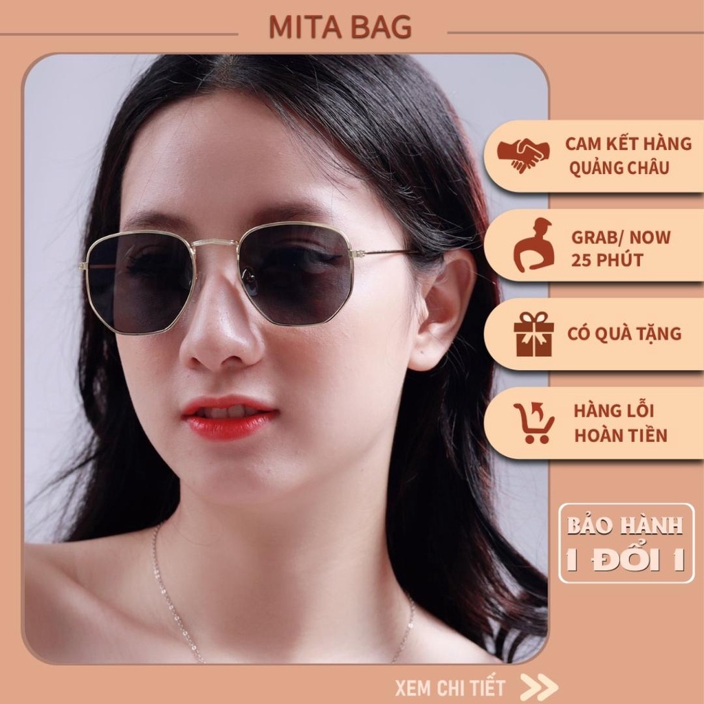 Kính râm nữ MITABAG, gọng vuông cao cấp, hợp kim sang trọng, chống tia UV bảo vệ mắt, bảo hành 3 năm - kính mắt nữ