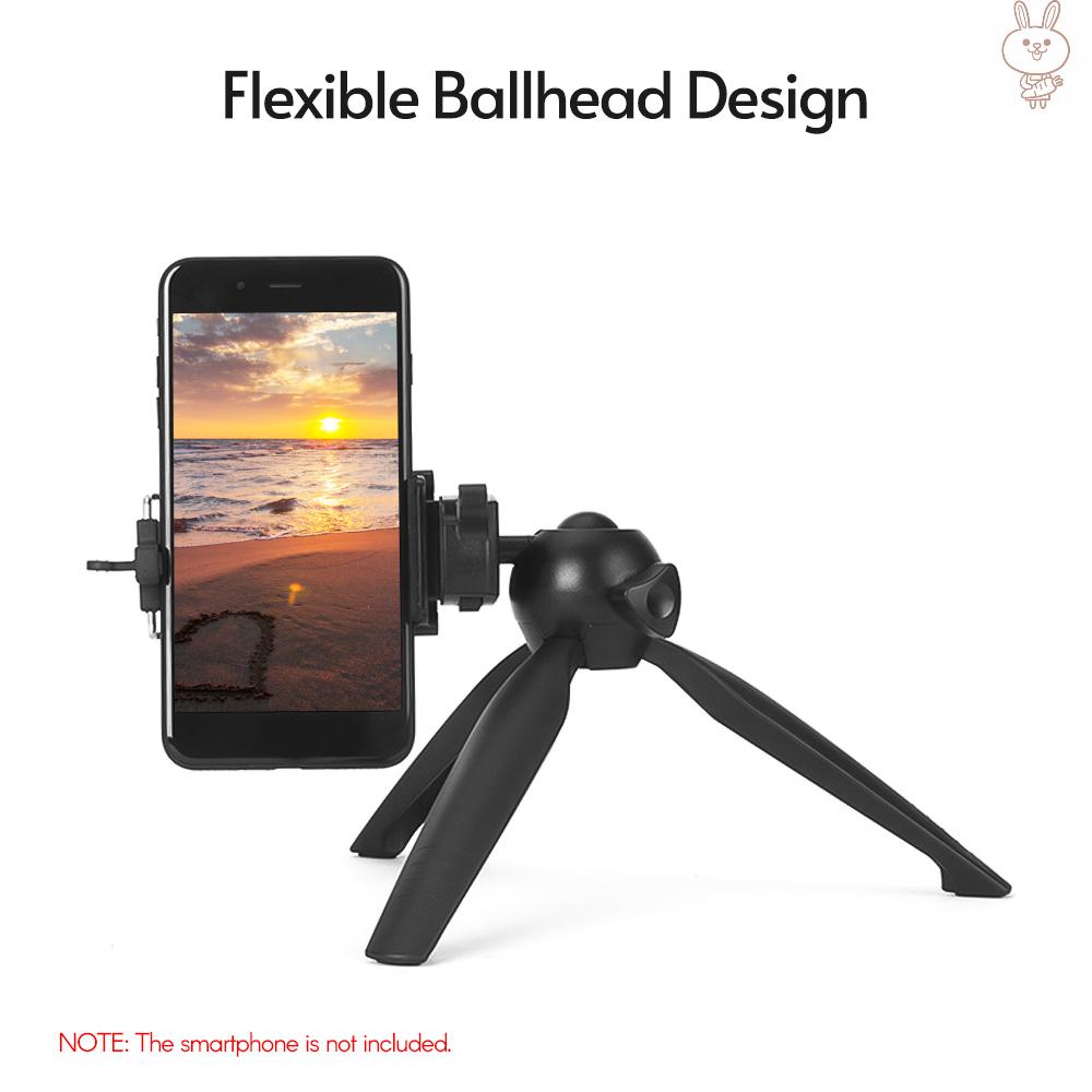 RD YUNTENG YT-238 Mini Desktop Tripod Stand 1/4 Inch Screw Flexible Ballhead with Phone Holder for Digital Cameras Smartphones