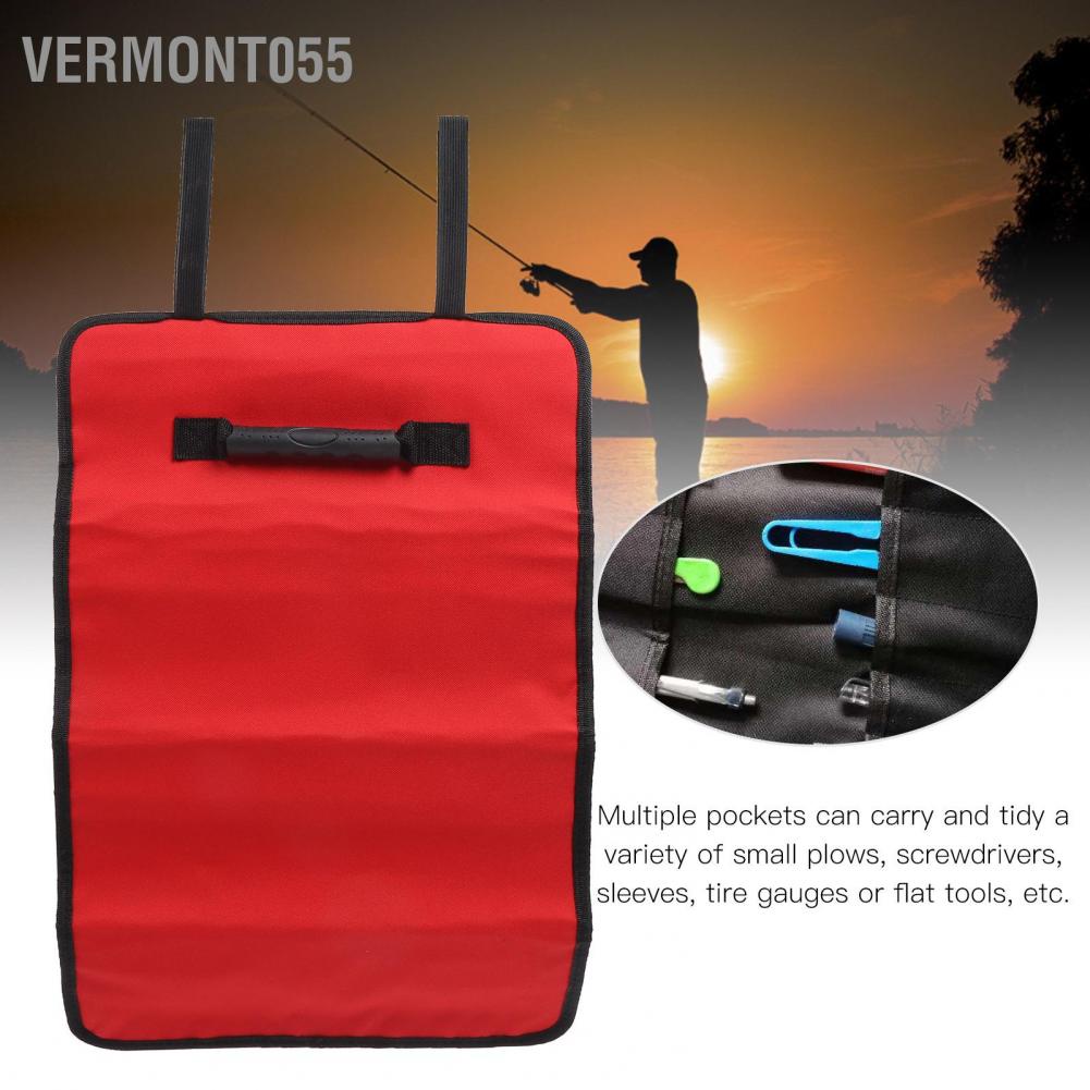 Vermont055 Multifunction Portable Reel Rolling Tools Bag Electricians Organizer Pouch Toolkit