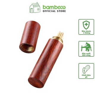 Lọ đựng tăm bằng gỗ BAMBOOO ECO phong cách Bắc Âu trang trí decor bàn ăn