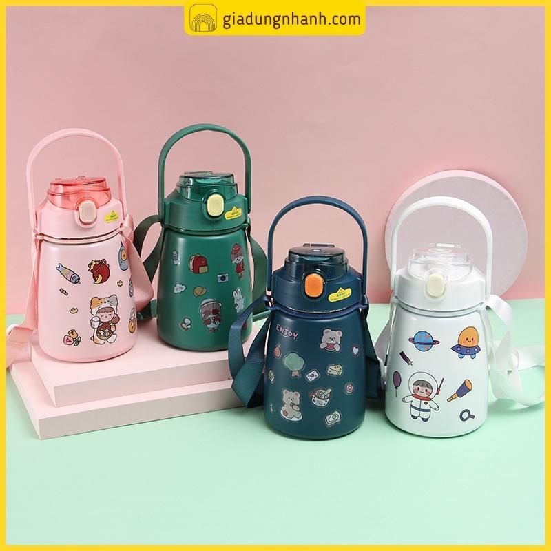 [VIP] Bình Nước Giữ Nhiệt GOSO POR057 Lõi Inox Gắn Sticker Kèm Dây Đeo Tiện Lợi