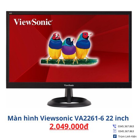 Màn hình Viewsonic VA2261-6 22 inch. Hàng chính hãng bảo hành 24 tháng.