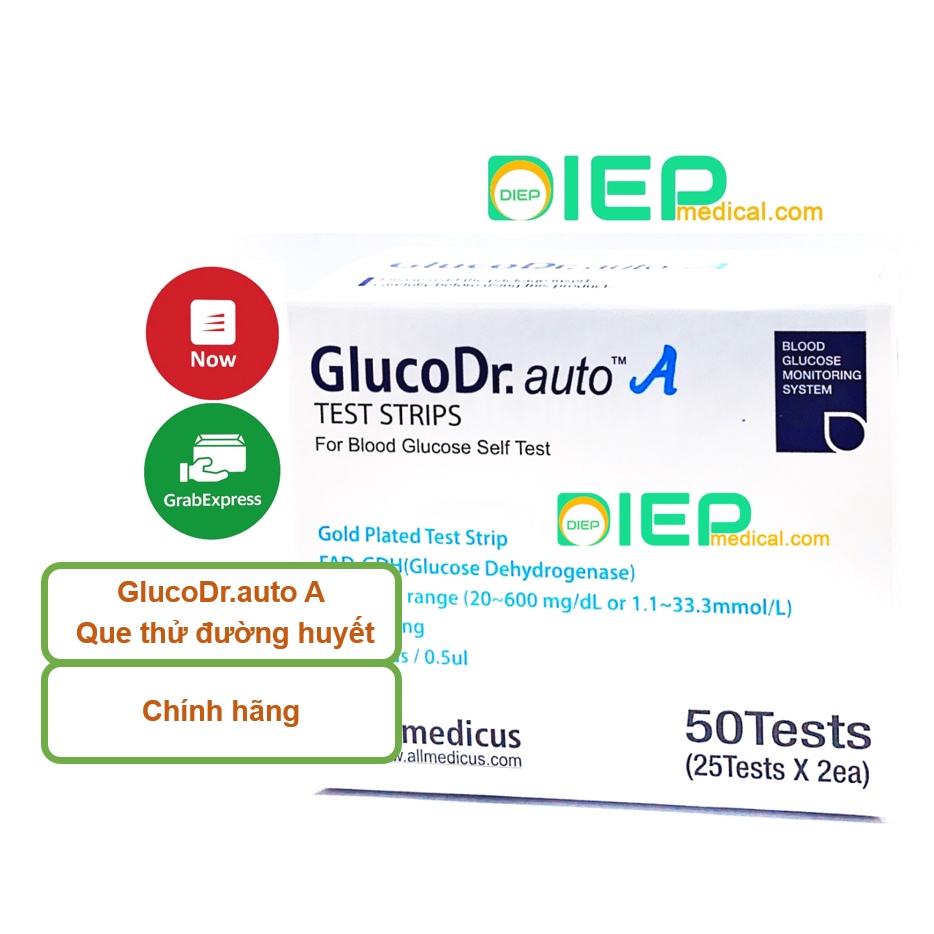 ✅ GlucoDr auto A – Que thử đường huyết Gluco Dr chính hãng dùng cho máy GlucoDr.auto A và GlucoDr.auto meter AGM-4000