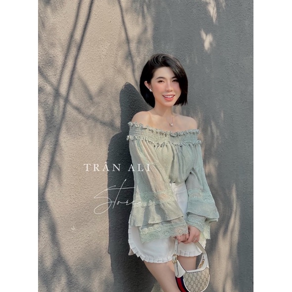 SET ÁO BẸT VAI BOCHUN BÈO + QUẦN SHORT VIỀN REN LAI