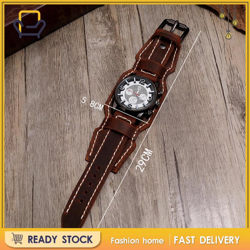 Đồng Hồ Dây Da Bản To Phong Cách Vintage