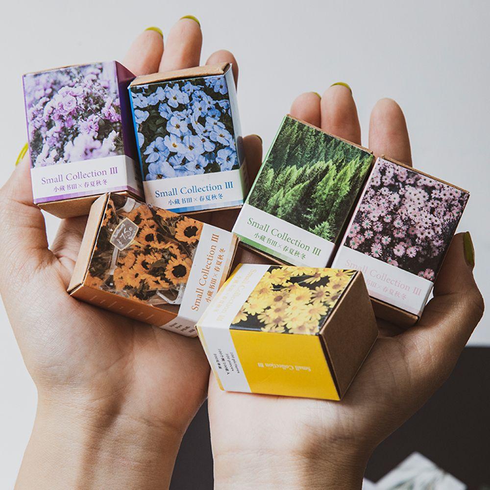 CHOOKEY Set 100 Miếng Dán Thẻ Giấy Họa Tiết Hoa Phong Cách Cổ Điển Xinh Xắn