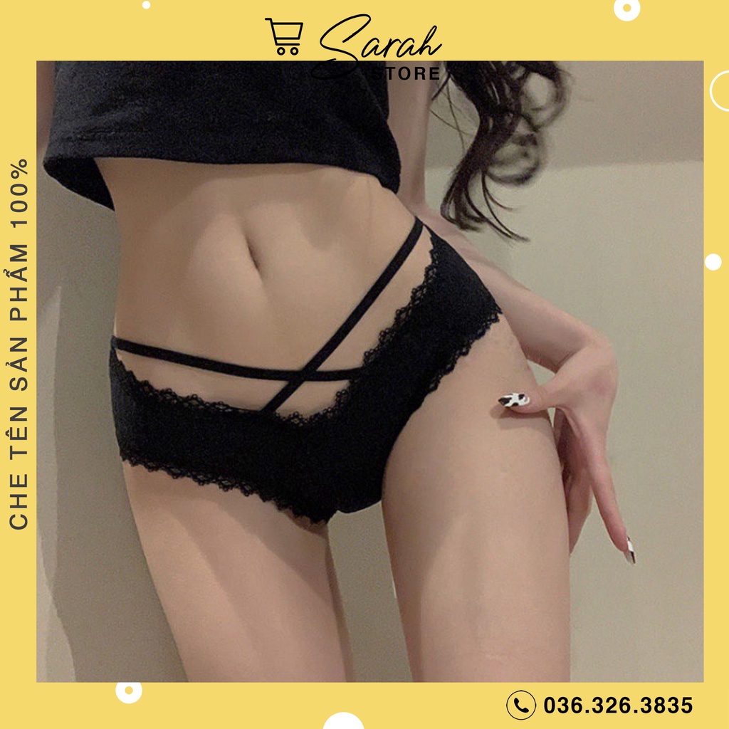 Quần Lót Nữ Dây Chéo Ren Mềm Kháng Khuẩn Sexy 027