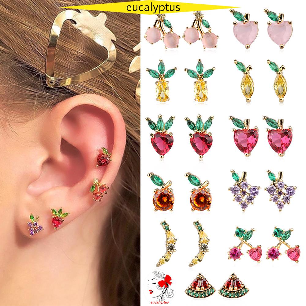 1 Đôi Bông Tai Hình Trái Cây Thời Trang Dành Cho Nữ