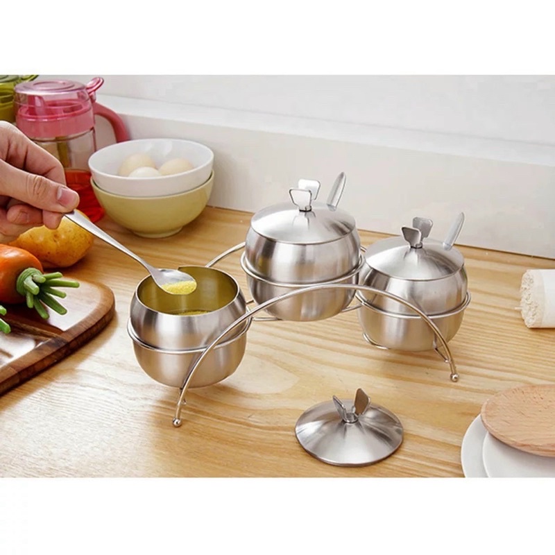 Bộ 3-4 hủ đựng gia vị hình quả táo cao cấp